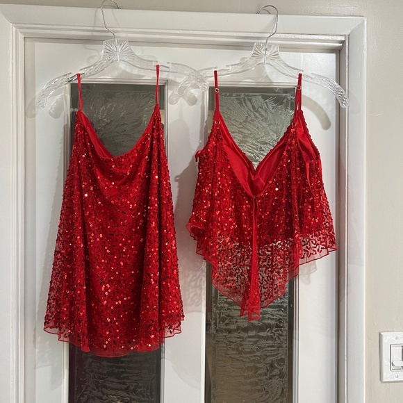 Ashely Lauren Dresses Ashley Lauren Red Two Piece Dress Poshmark